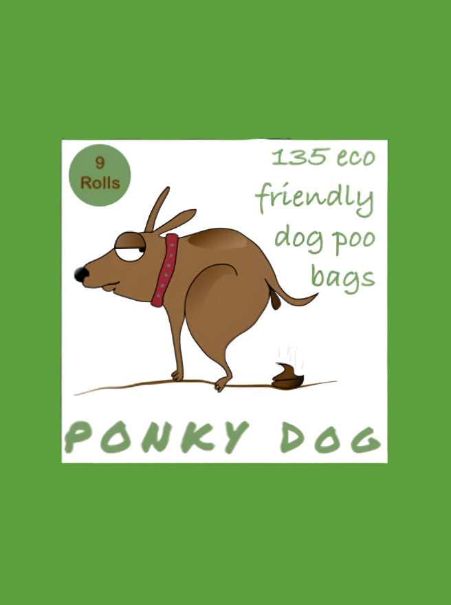 Box containing 9 rolls of Ponly Dog poo bags