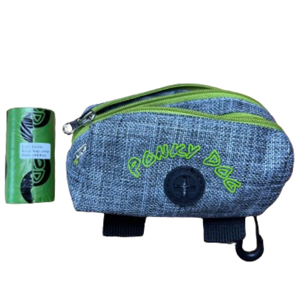 Dog poo bag dispenser and free roll of poo bags